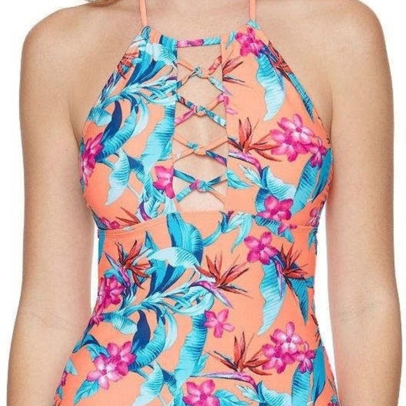 Arizona Floral Tankini Swimsuit Top Juniors - Picture 2 of 8